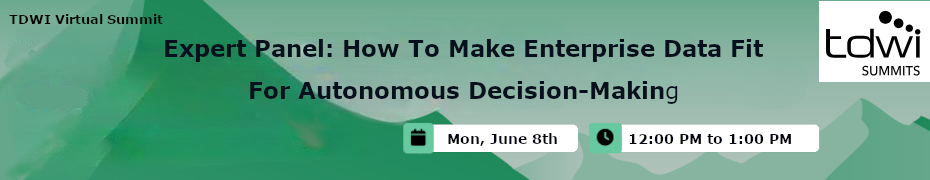 Expert Panel: How To Make Enterprise Data Fit For Autonomous Decision-Making (June 8th)